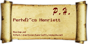 Perhócs Henriett névjegykártya